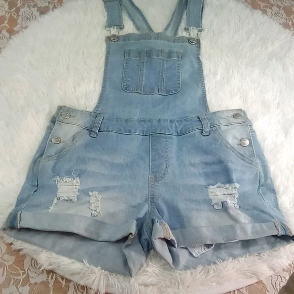 Wax Jean Distressed Shortall, Size M - Picture 3 of 7